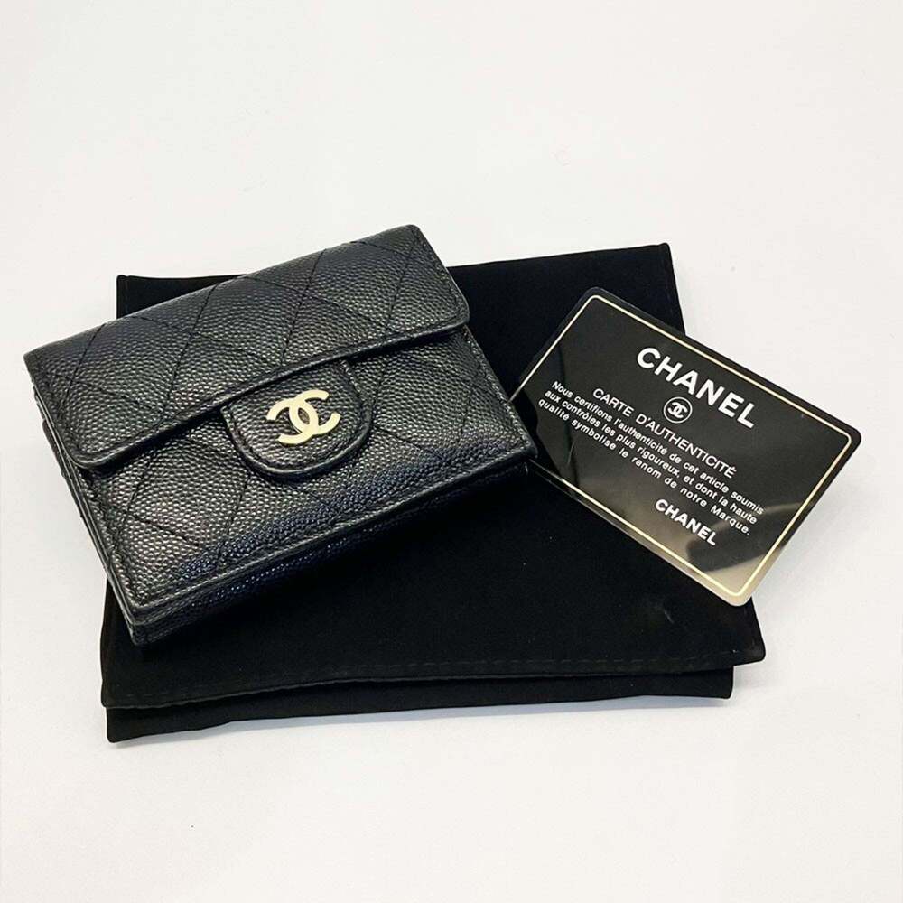 CHANEL Authentic Black Caviar Leather Wallet - Picture 7 of 7